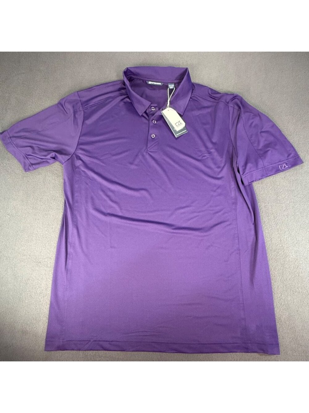 NWT Cutter & Buck Mens Prospect Textured Stretch Polo Tour Purple XLT Shirt
